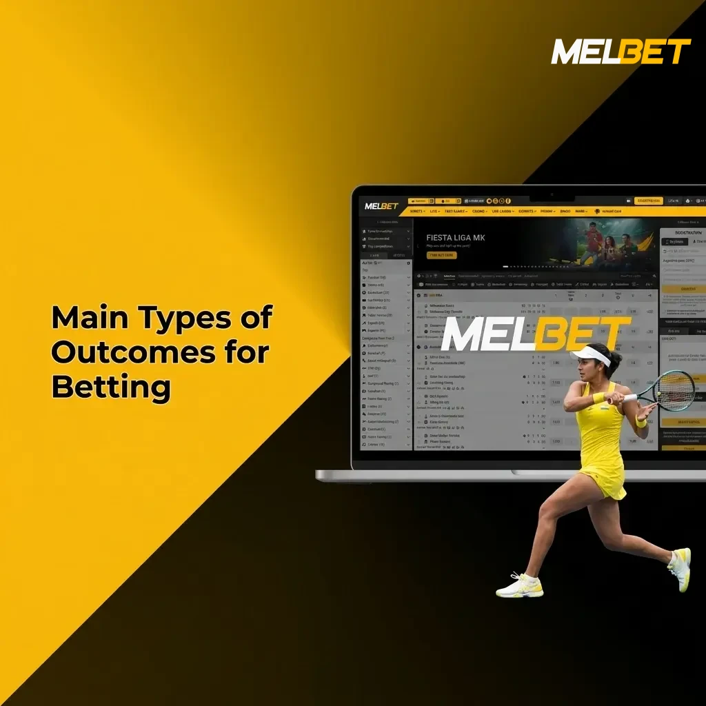 Diagram showing main betting outcome types including match winner, handicap, totals, correct score, and first to score