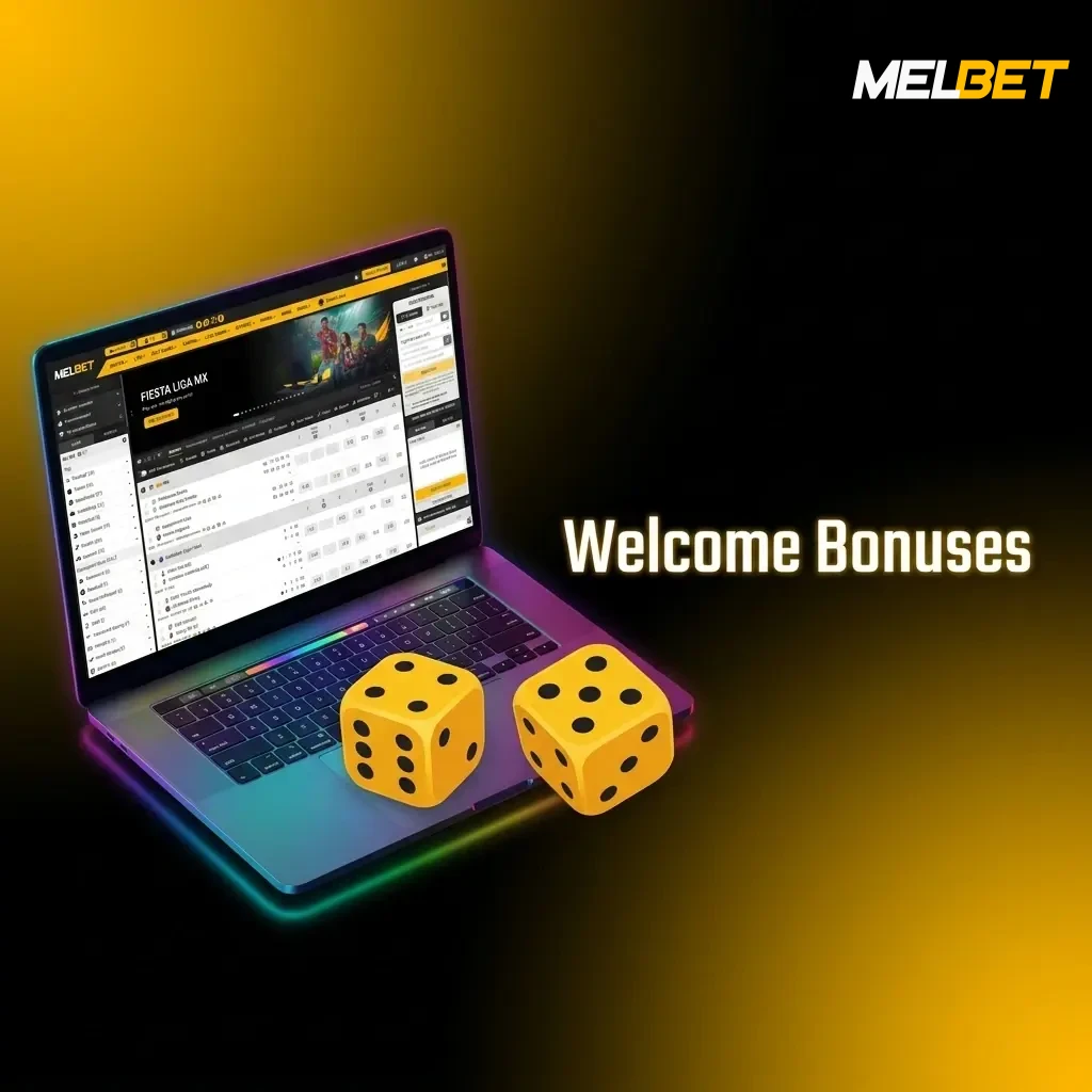 Melbet welcome bonus table showing 100% match up to ₹20,000 for Sports, Casino, and Live Casino with wagering details