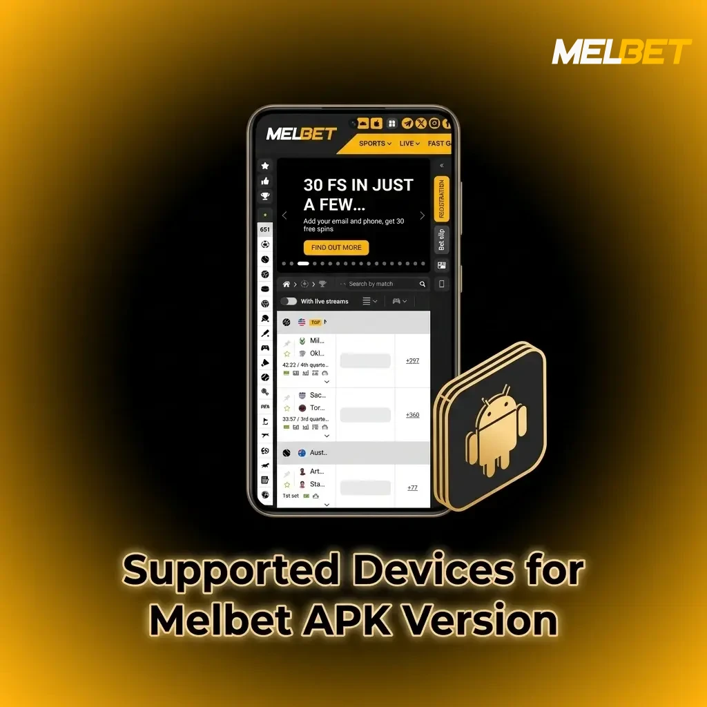 Melbet APK supported Android devices including Samsung, OnePlus, Xiaomi, Google Pixel, and more for Indian users
