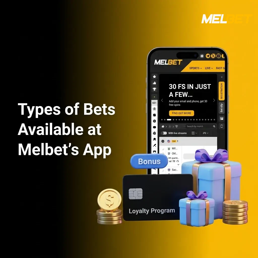 Melbet app bet types including single, accumulator, system, chain, and handicap bets explained